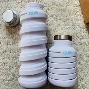 NEW que 20oz Collapsible Travel Water Bottle